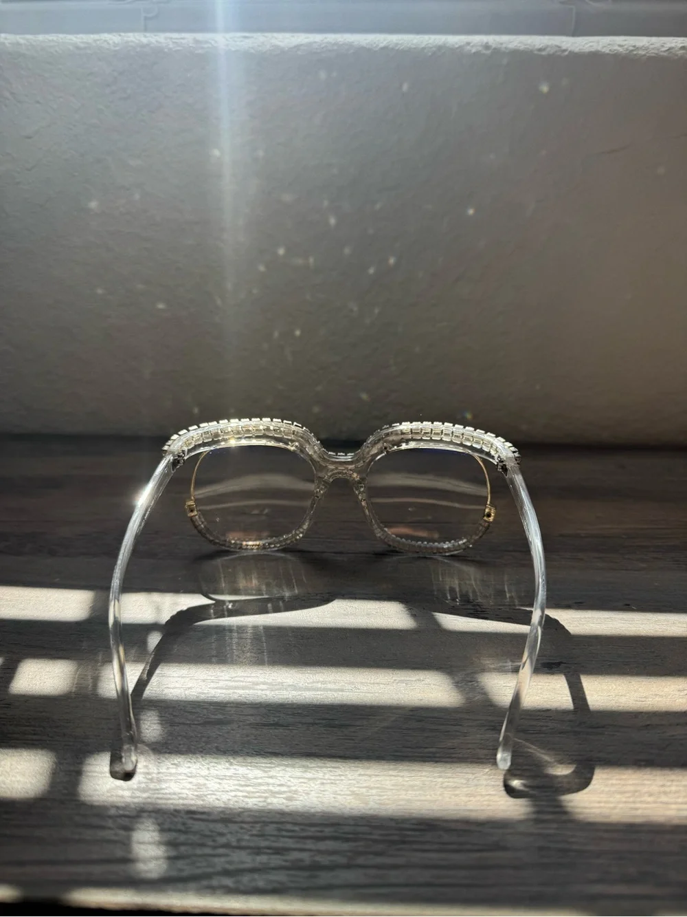 Crystal-Embellished Clear Lens Sunglasses - Women Accessories